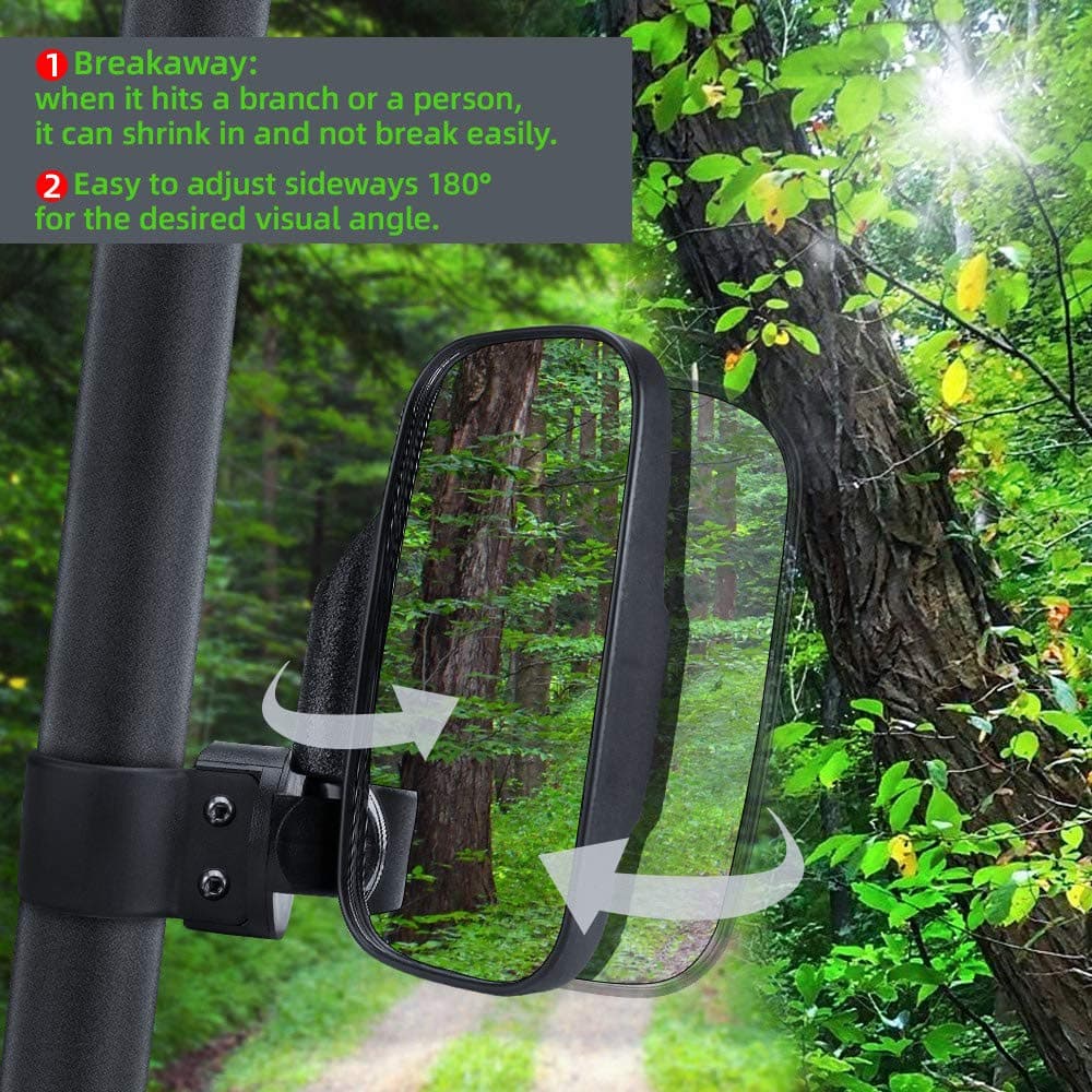 UTV 1.65’’-2’’ Rear View Mirror & 1.75’’-2’’ Adjustable Side Mirror