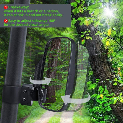 UTV 1.65’’-2’’ Rear View Mirror & 1.75’’-2’’ Adjustable Side Mirror