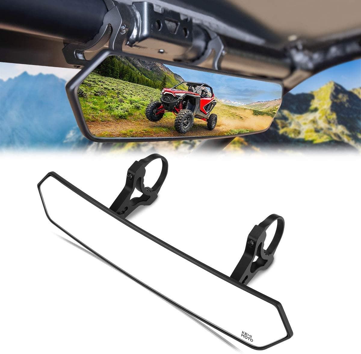 UTV 1.65’’-2’’ Rear View Mirror & 1.75’’-2’’ Adjustable Side Mirror