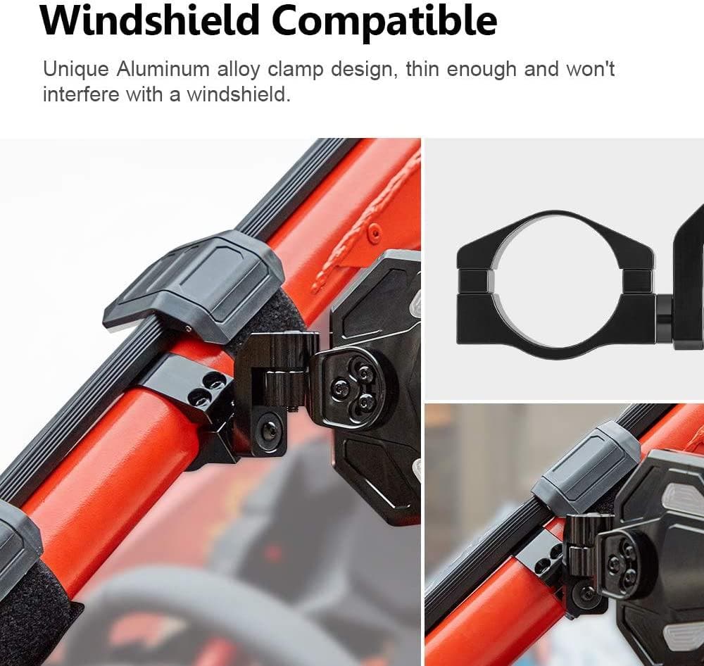 UTV 1.65’’-2’’ Rear View Mirror & 1.75’’-2’’ Adjustable Side Mirror