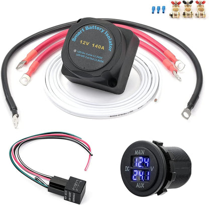 UTV ATV Dual Battery Isolator Kit 12V 140AMP