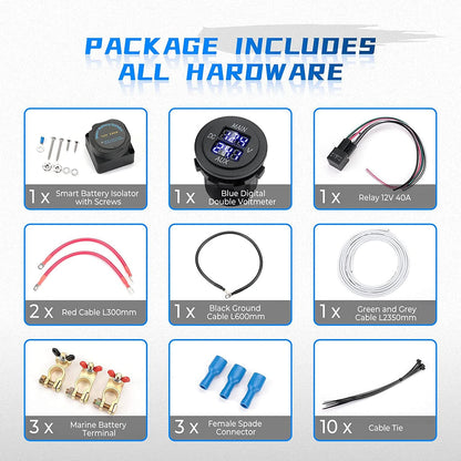 UTV ATV Dual Battery Isolator Kit 12V 140AMP