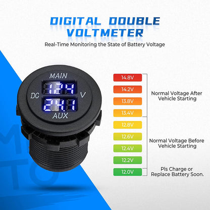 UTV ATV Dual Battery Isolator Kit 12V 140AMP