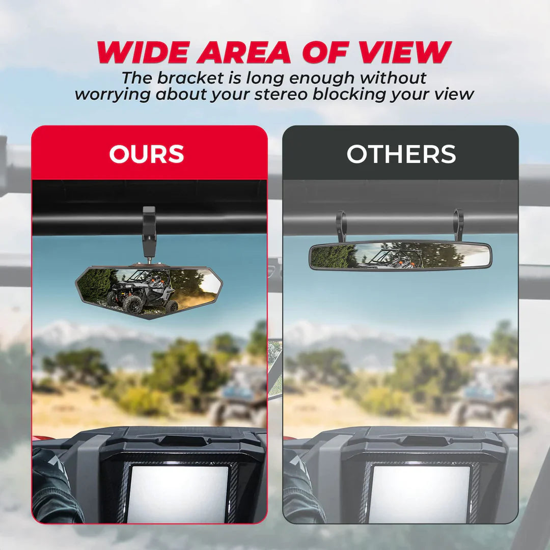 UTV Rear View Mirror for 1.6’’-2’’ Roll Bar Cages