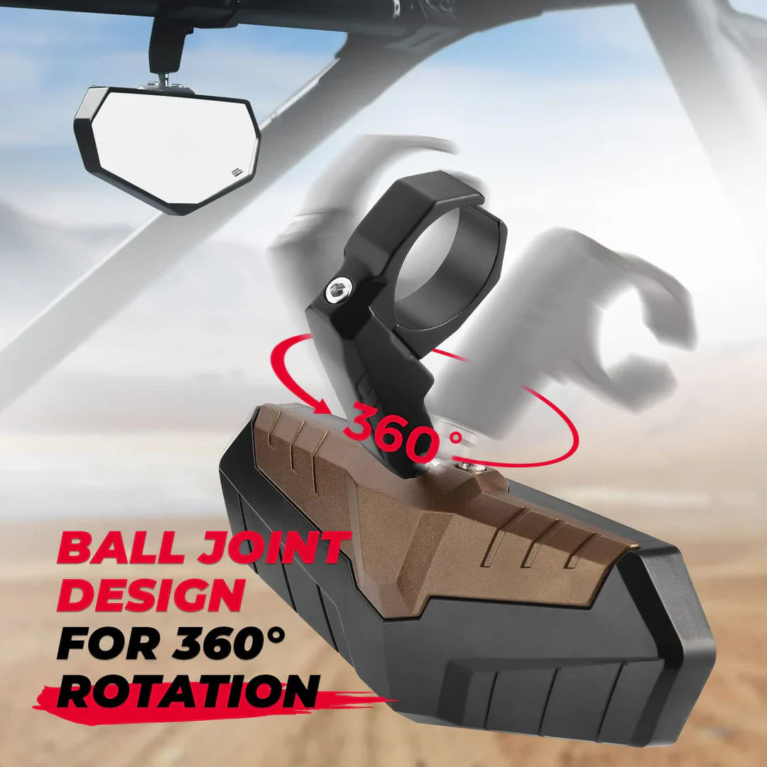 UTV Rear View Mirror for 1.6’’-2’’ Roll Bar Cages