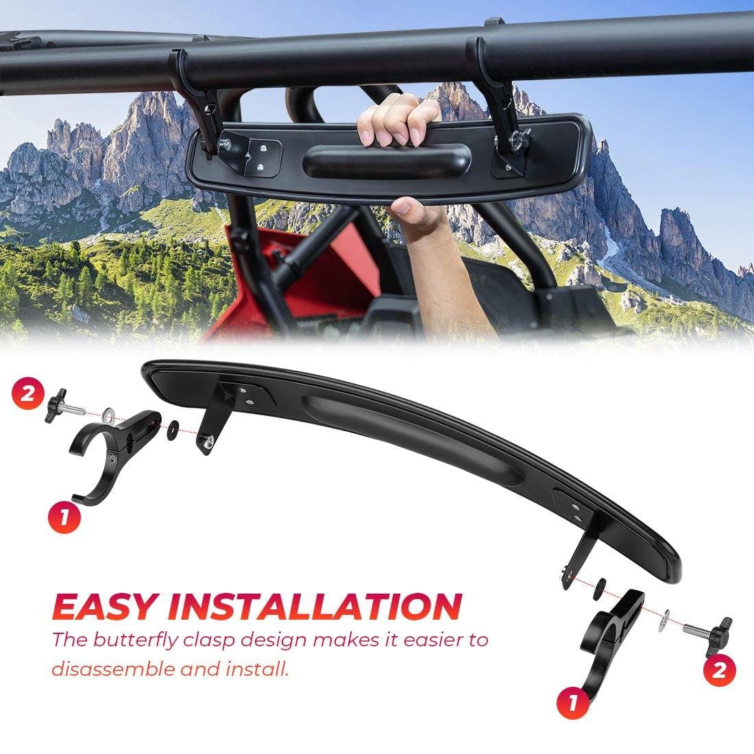 UTV Rearview Mirror (for 1.75-2 inch Roll Bar)