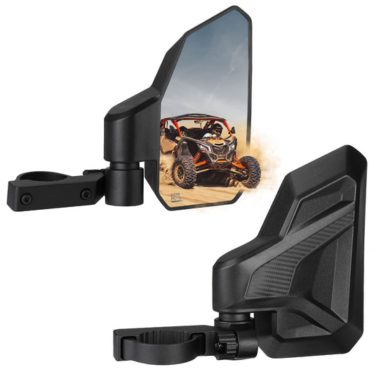 UTV Side Mirrors Fit with Windshield for 1.6’’-2’’ Roll Bar