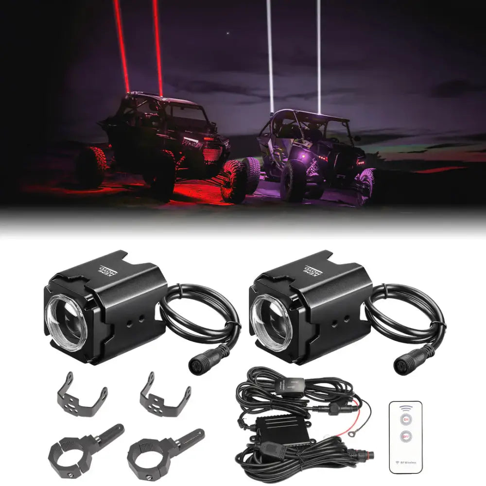 UTV Spot Beam Pod Lights w/ 1.5’’-2’’ Tube Clamp Kit for Can-Am Polaris CFMOTO