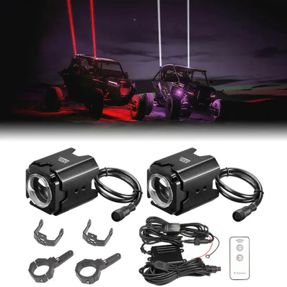 UTV Spot Beam Pod Lights w/ 1.5’’-2’’ Tube Clamp Kit for Can-Am Polaris CFMOTO