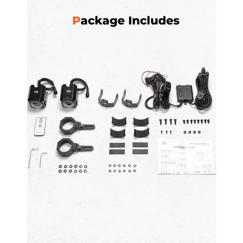 UTV Spot Beam Pod Lights w/ 1.5’’-2’’ Tube Clamp Kit for Can-Am Polaris CFMOTO