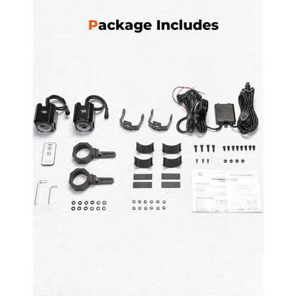 UTV Spot Beam Pod Lights w/ 1.5’’-2’’ Tube Clamp Kit for Can-Am Polaris CFMOTO