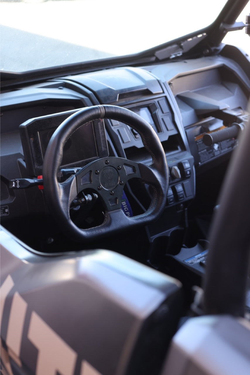 UTVMA DriftX Leather Steering Wheel With Hub - Kawasaki KRX / Black - Steering Wheel