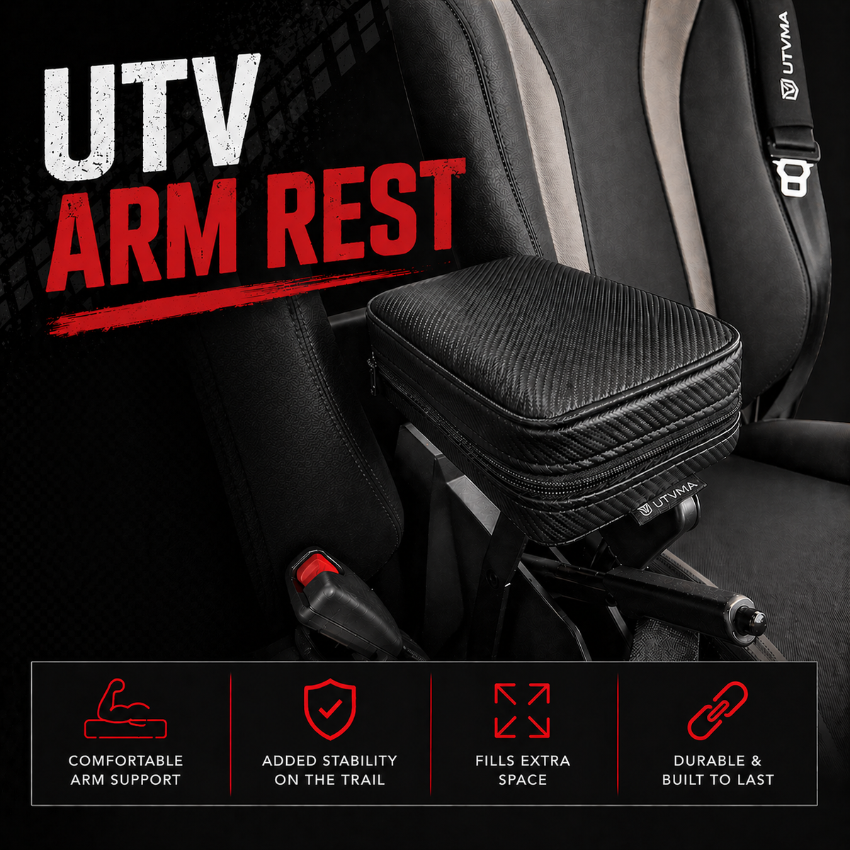 UTVMA Kawasaki KRX 2/4 Front Armrest with Bracket (2020+) - Arm Rest