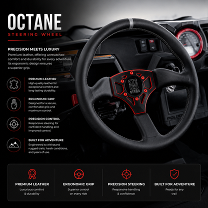 UTVMA Octane Leather Steering Wheel With Hub - Steering Wheel