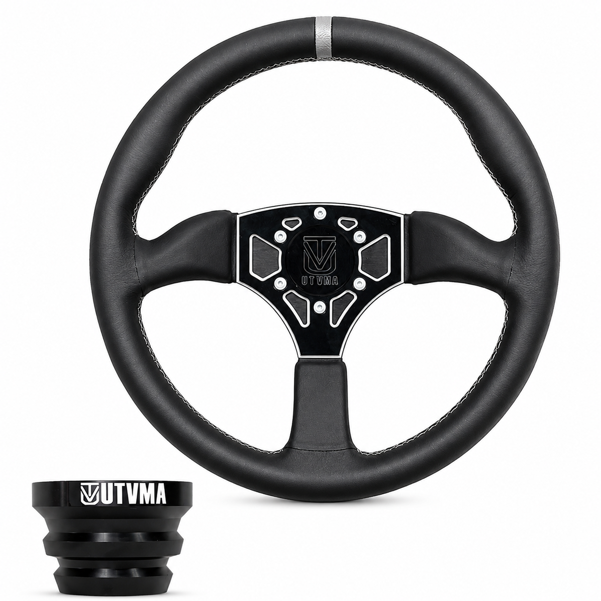 UTVMA Octane Leather Steering Wheel With Hub - Steering Wheel