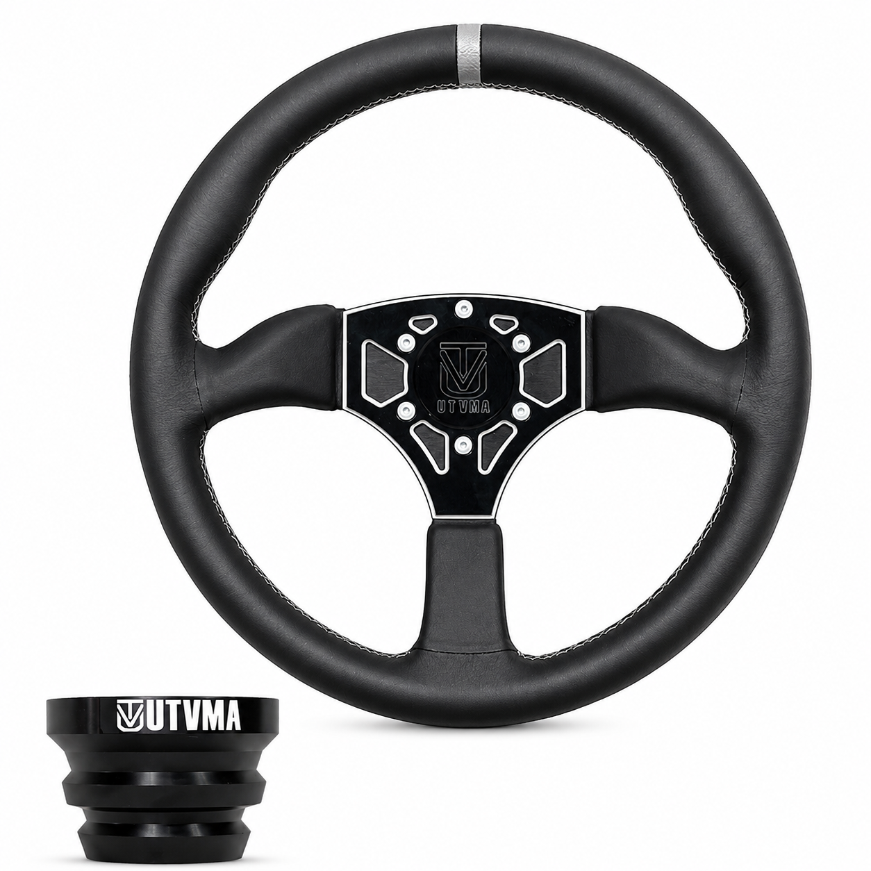 UTVMA Octane Leather Steering Wheel With Hub - Steering Wheel