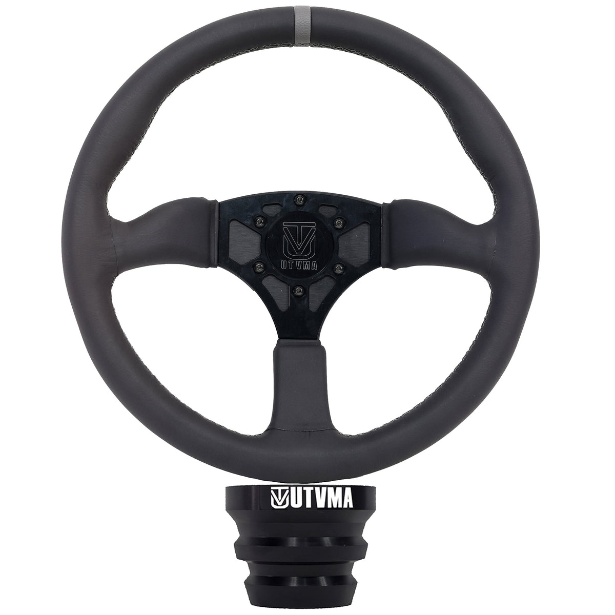 UTVMA Octane Leather Steering Wheel With Hub - All Polaris RZR Models / Pro / Turbo R / Pro R / 1000 / 900 / 570