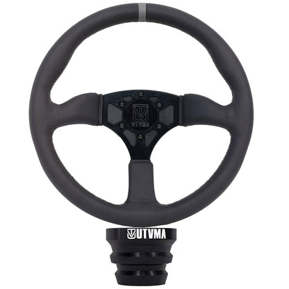 UTVMA Octane Leather Steering Wheel With Hub - All Polaris RZR Models / Pro / Turbo R / Pro R / 1000 / 900 / 570