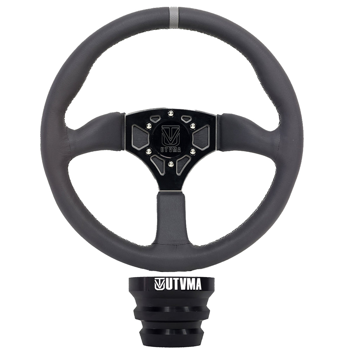 UTVMA Octane Leather Steering Wheel With Hub - All Polaris RZR Models / Pro / Turbo R / Pro R / 1000 / 900 / 570