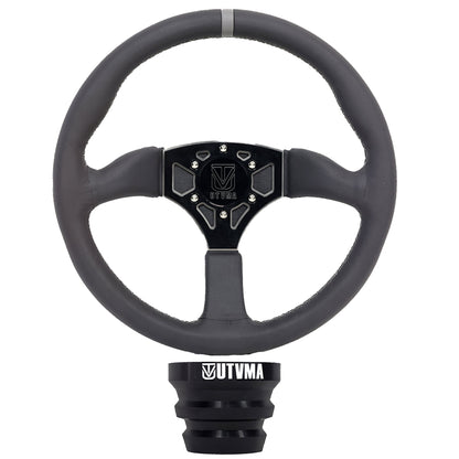 UTVMA Octane Leather Steering Wheel With Hub - All Polaris RZR Models / Pro / Turbo R / Pro R / 1000 / 900 / 570