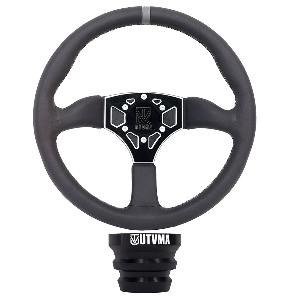 UTVMA Octane Leather Steering Wheel With Hub - All Polaris RZR Models / Pro / Turbo R / Pro R / 1000 / 900 / 570
