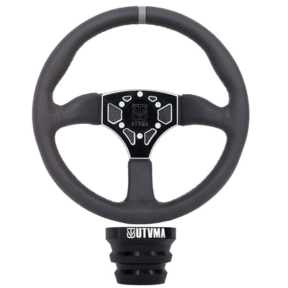 UTVMA Octane Leather Steering Wheel With Hub - All Polaris RZR Models / Pro / Turbo R / Pro R / 1000 / 900 / 570