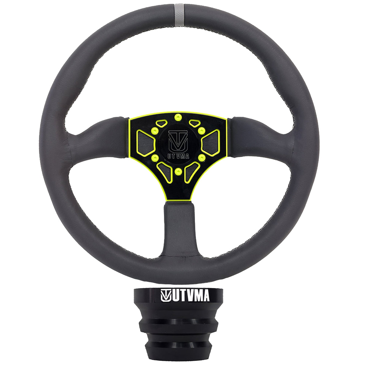 UTVMA Octane Leather Steering Wheel With Hub - All Polaris RZR Models / Pro / Turbo R / Pro R / 1000 / 900 / 570