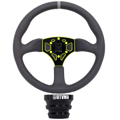 UTVMA Octane Leather Steering Wheel With Hub - All Polaris RZR Models / Pro / Turbo R / Pro R / 1000 / 900 / 570