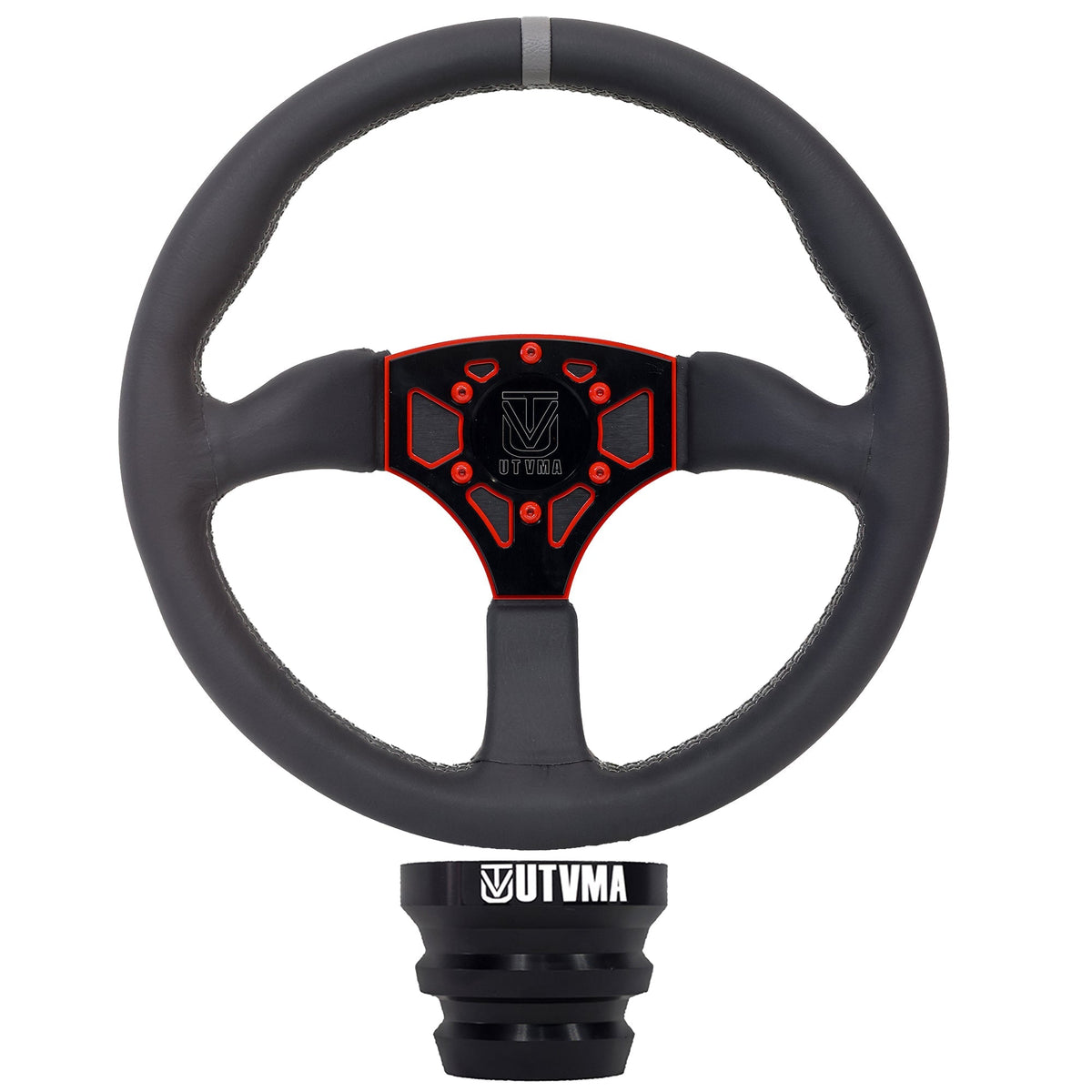 UTVMA Octane Leather Steering Wheel With Hub - All Polaris RZR Models / Pro / Turbo R / Pro R / 1000 / 900 / 570