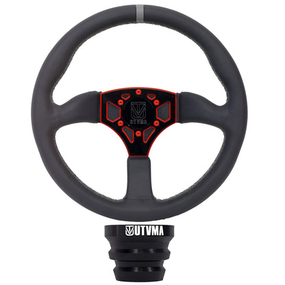 UTVMA Octane Leather Steering Wheel With Hub - All Polaris RZR Models / Pro / Turbo R / Pro R / 1000 / 900 / 570