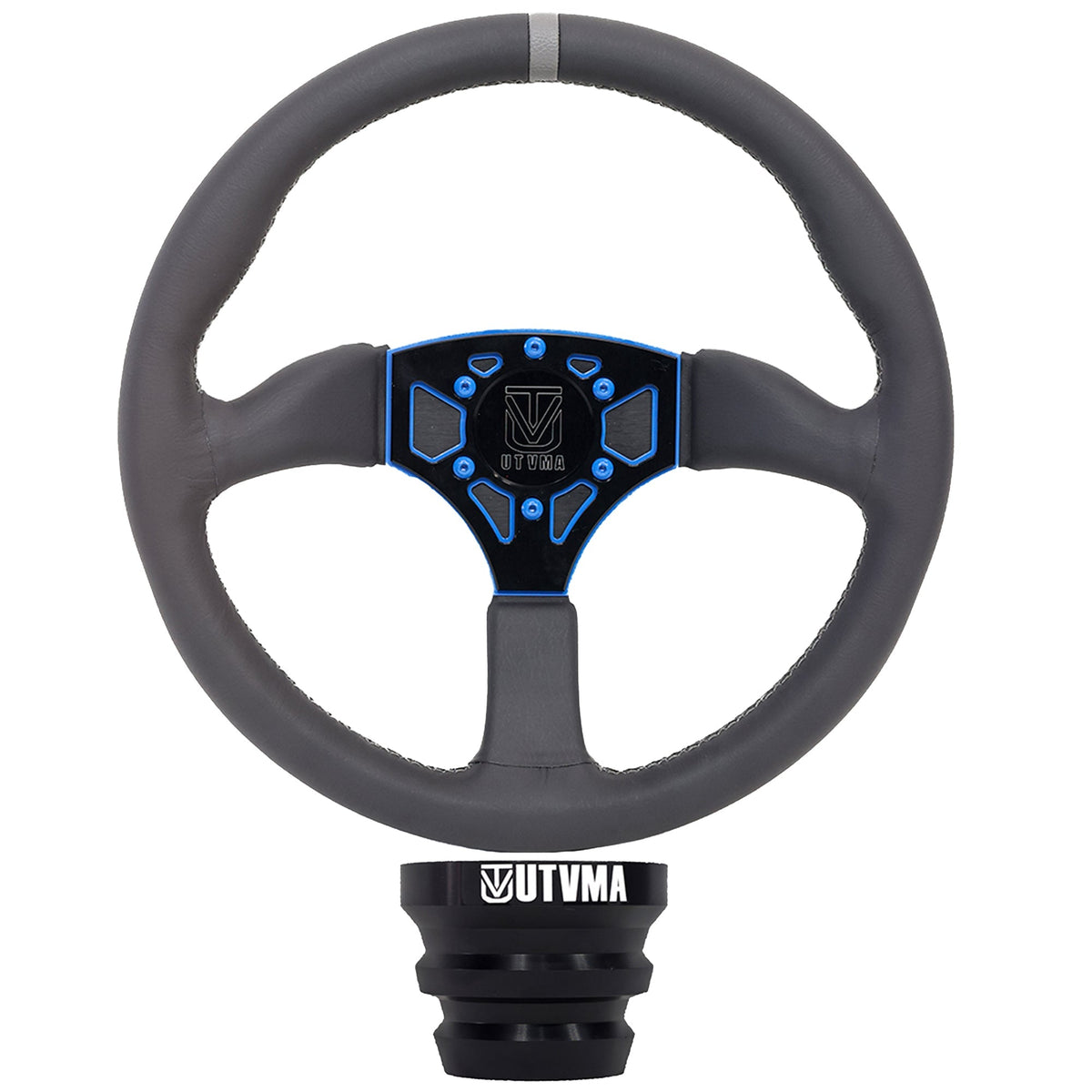 UTVMA Octane Leather Steering Wheel With Hub - All Polaris RZR Models / Pro / Turbo R / Pro R / 1000 / 900 / 570