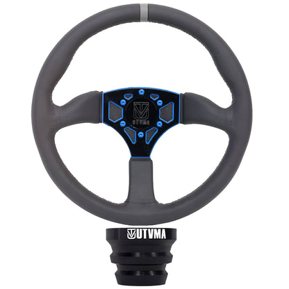 UTVMA Octane Leather Steering Wheel With Hub - All Polaris RZR Models / Pro / Turbo R / Pro R / 1000 / 900 / 570