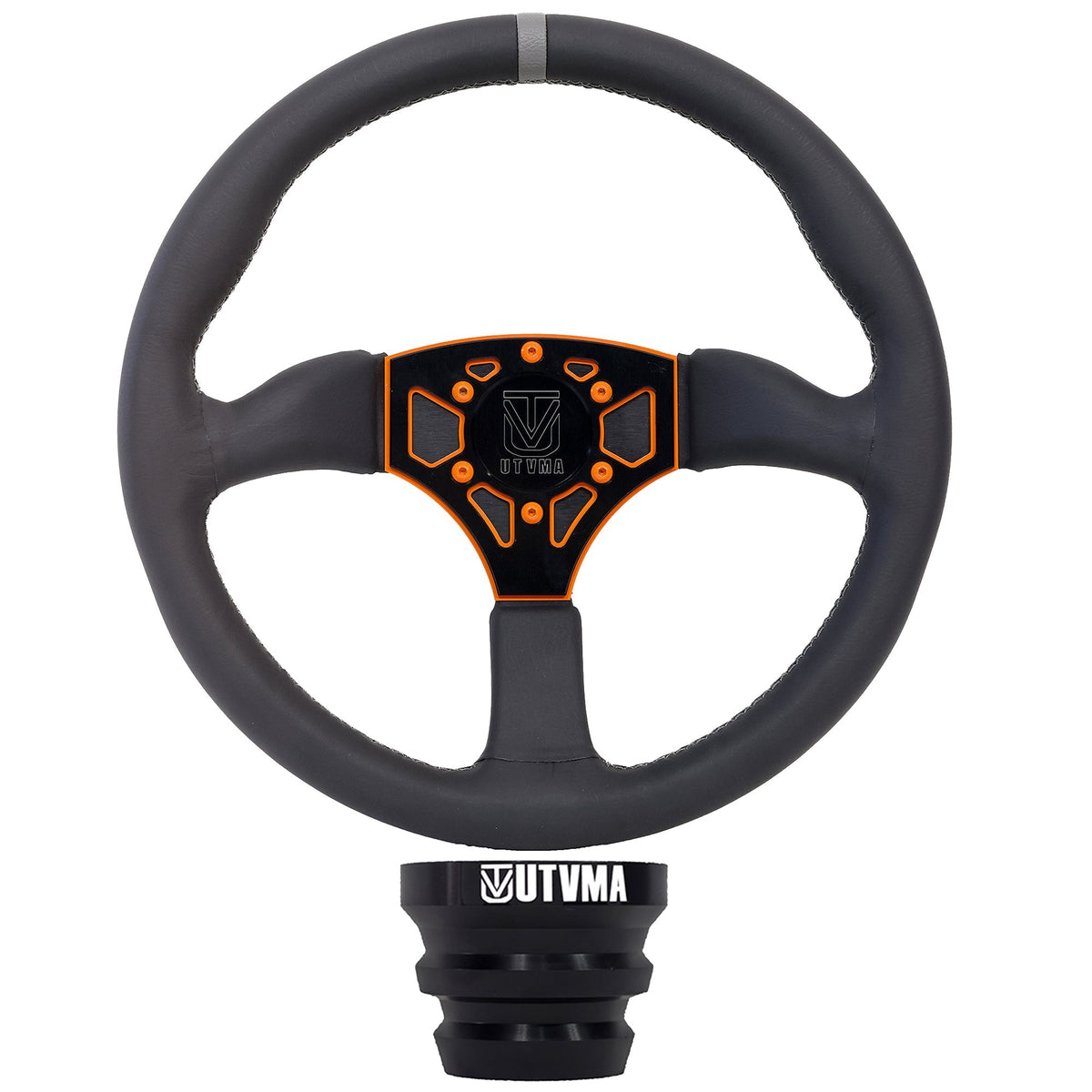 UTVMA Octane Leather Steering Wheel With Hub - All Polaris RZR Models / Pro / Turbo R / Pro R / 1000 / 900 / 570