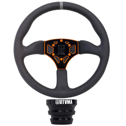 UTVMA Octane Leather Steering Wheel With Hub - All Polaris RZR Models / Pro / Turbo R / Pro R / 1000 / 900 / 570