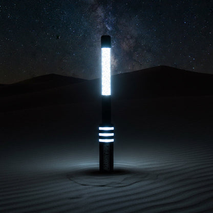 V3 Black Out LED Single Whip | Hex Magnetic Base UTV Light - 1 FT / White on White LEDs - Whip