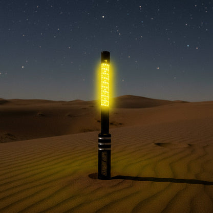 V3 Black Out LED Single Whip | Hex Magnetic Base UTV Light - 1 FT / Yellow - Whip