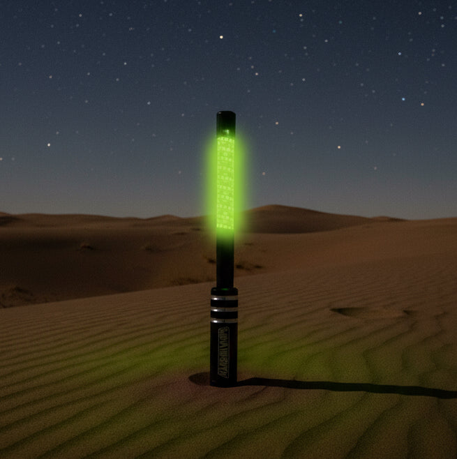 V3 Black Out LED Single Whip | Hex Magnetic Base UTV Light - 1 FT / Yellow Green - Whip
