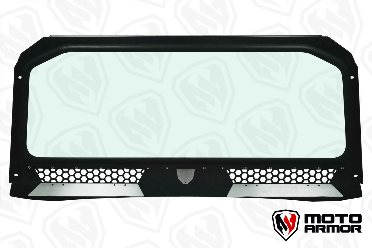 Vented Full Glass Windshield for Polaris General Black - Glass Front Windshield
