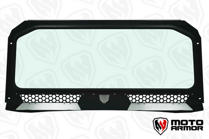 Vented Full Glass Windshield for Polaris General Black - Glass Front Windshield