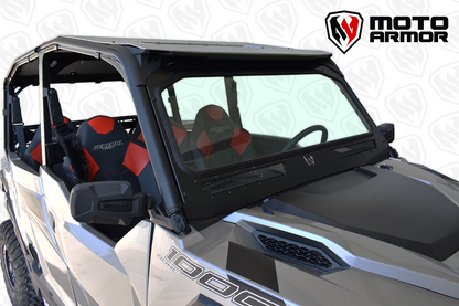 Vented Full Glass Windshield for Polaris General Black - Glass Front Windshield