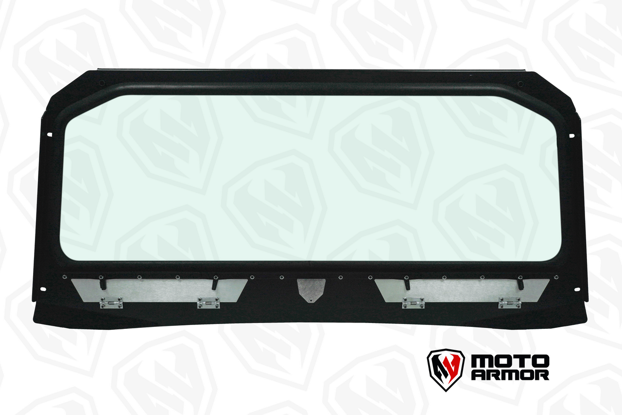 Vented Full Glass Windshield for Polaris General Black - Glass Front Windshield