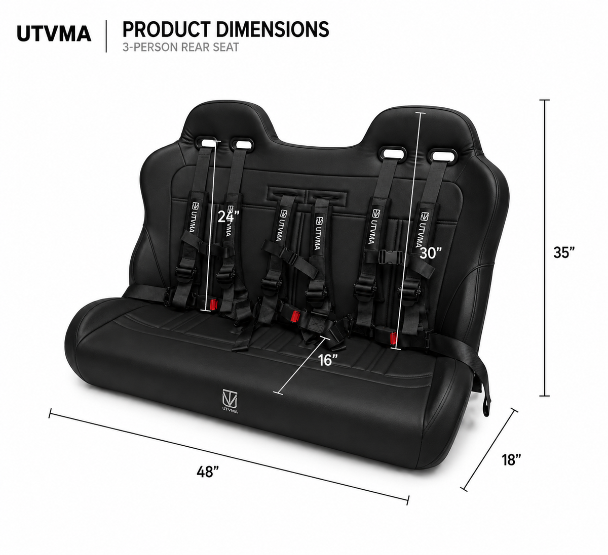 Wolverine RMAX 4 Compact Rear Bench Seat (2025+) - Bench Seat
