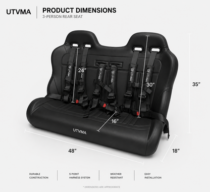 Wolverine RMAX 4 Rear Bench Seat (2021-2024) - Bench Seat