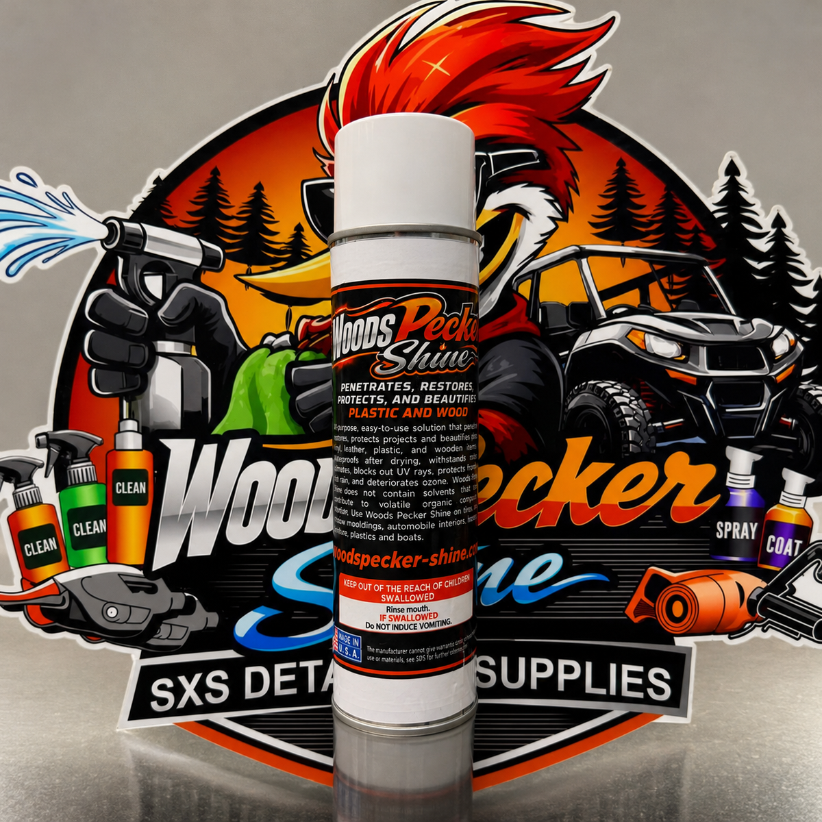 WOODS PECKER SHINE SPRAY SHINER 12OZ - Detailing supplies