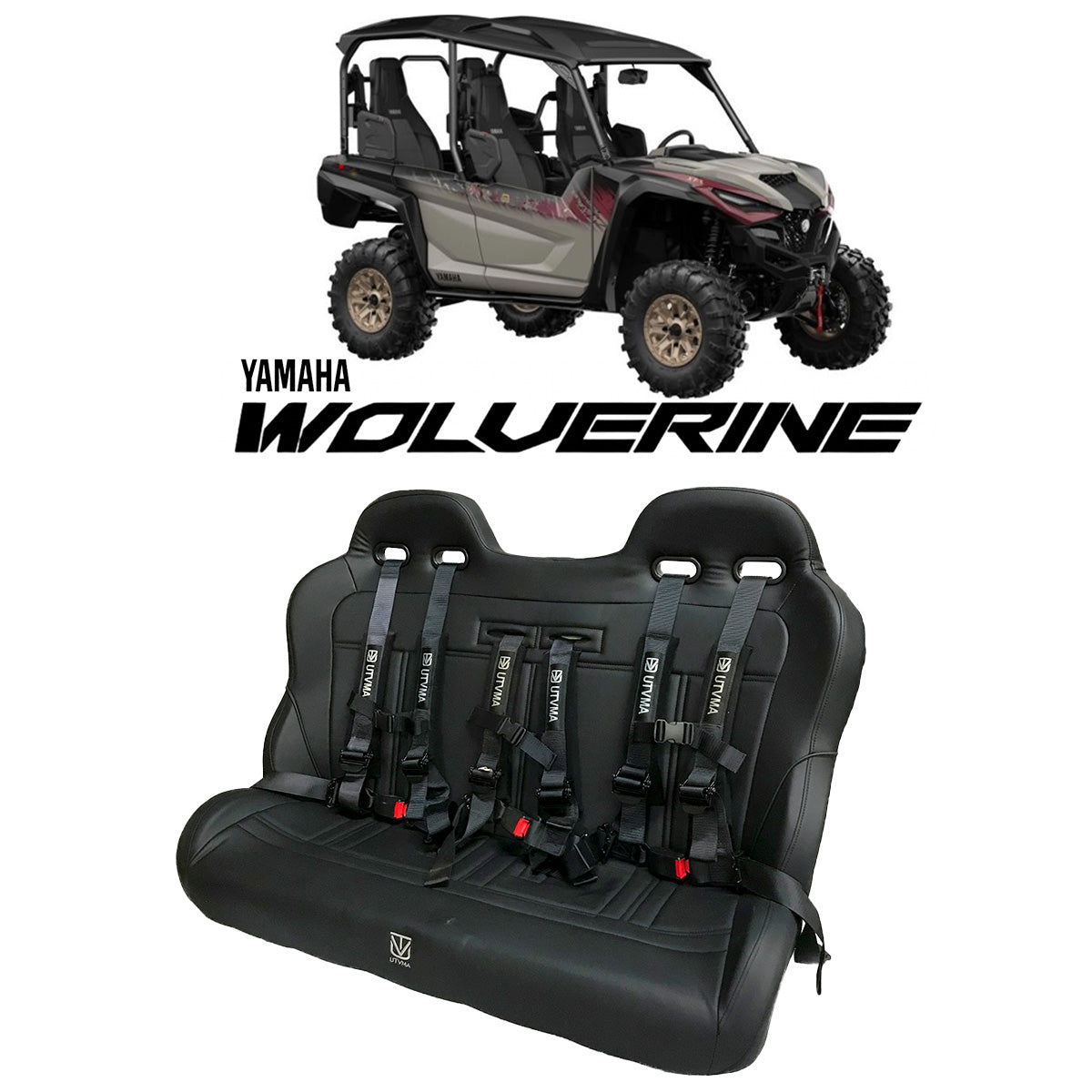 Yamaha Wolverine X4 Rear Bench Seat (2018+) W Harnesses - Bench Seat