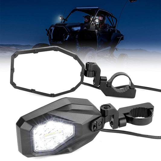 Mirrors with LED Turn Signal Lights For RZR