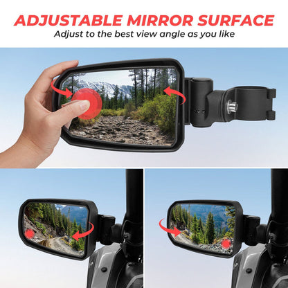 Adjustable Side View Convex Mirror for 1.75" Roll Cage