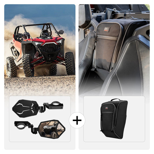 Rear View Side Mirrors and Center Shoulder Bag for Polaris RZR PRO XP/4 (2020-2023)