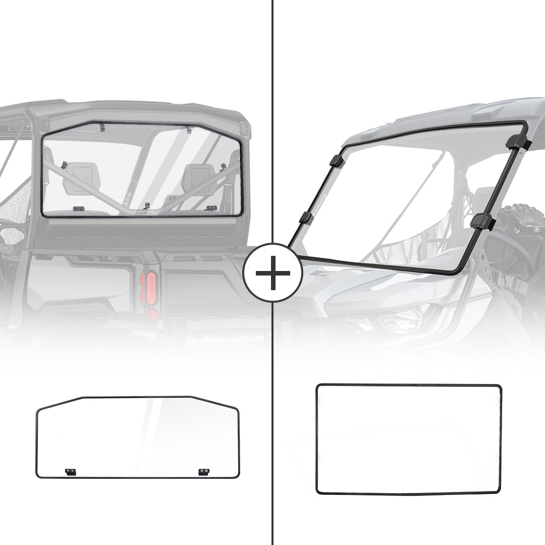 Rear & Front Full Windshield for Can Am Defender 2016-2023