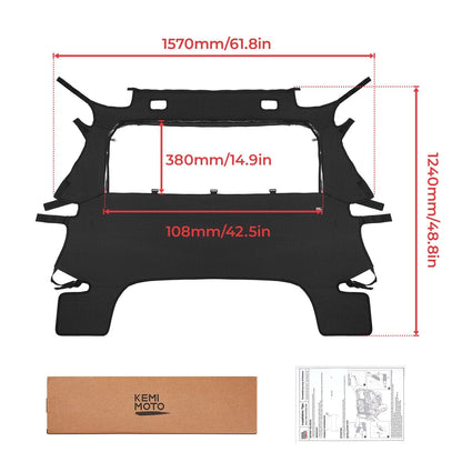 Fabric Rear Panel with Open Window For Pioneer 700 / 700-4